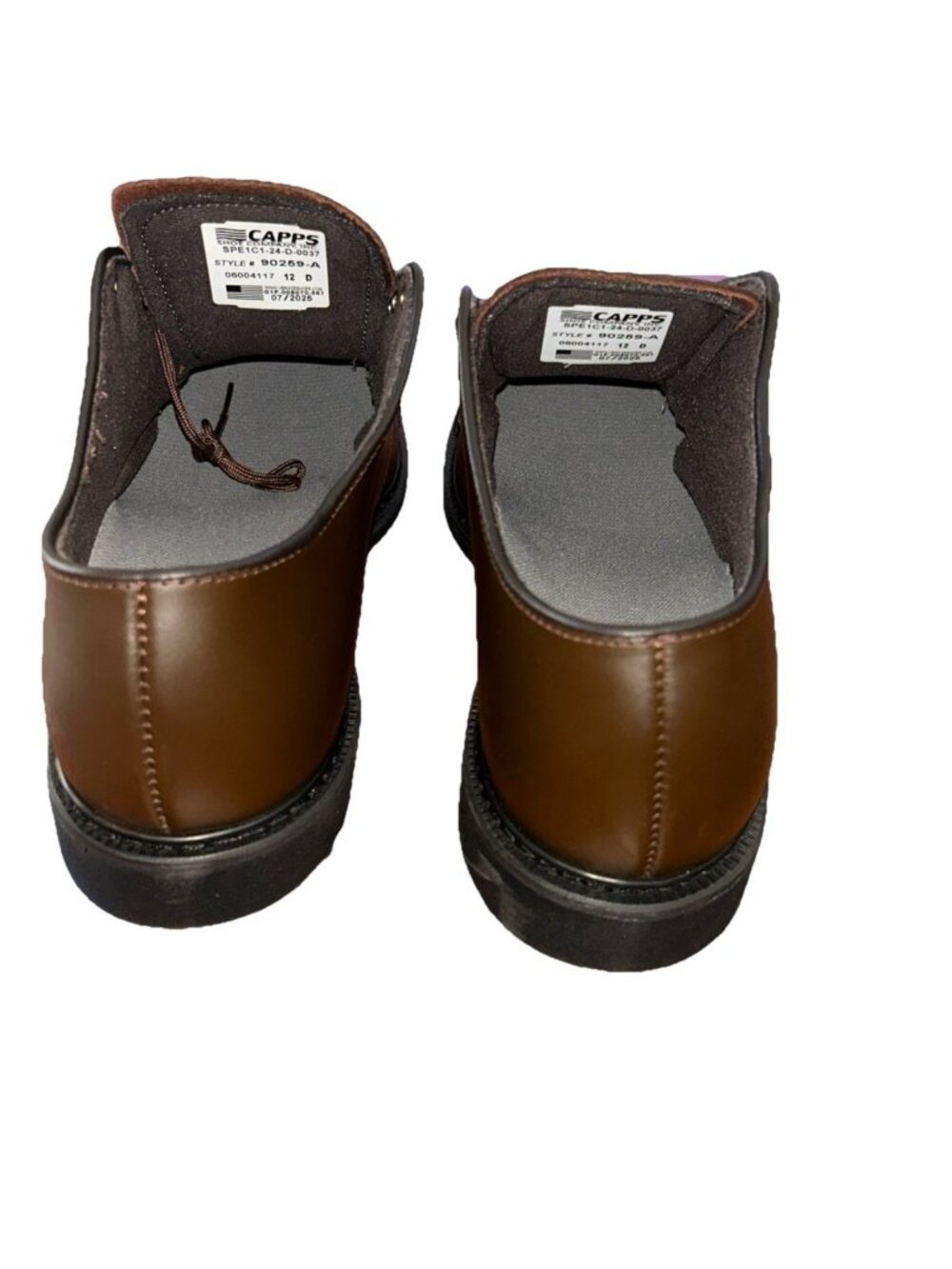 Capps Airlite Uniform Footwear 90259-A Brown Oxford Men's Dress Shoes 12 D AGSU - Picture 7 of 8